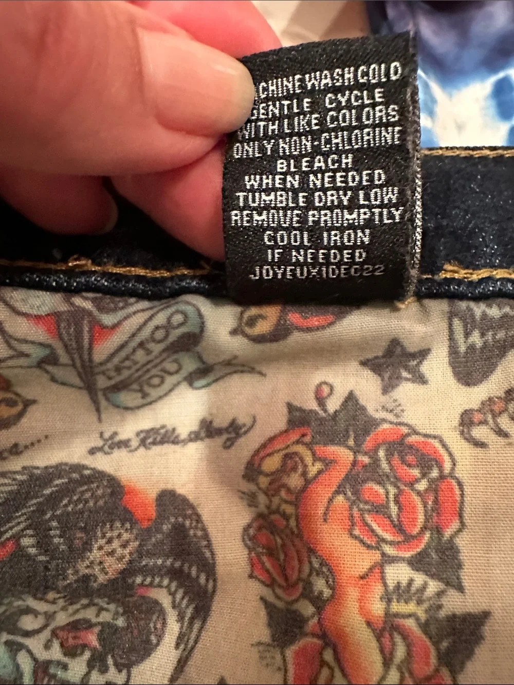 Ed Hardy TIGER Dark Blue Relaxed Straight Jeans
